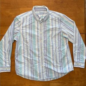 L.L. Bean Men's Pastel Striped Button Down Shirt
